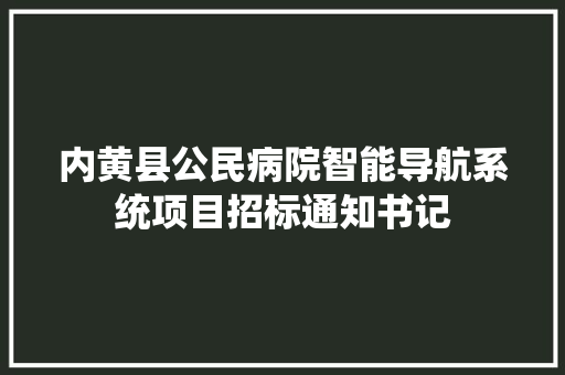 内黄县公民病院智能导航系统项目招标通知书记