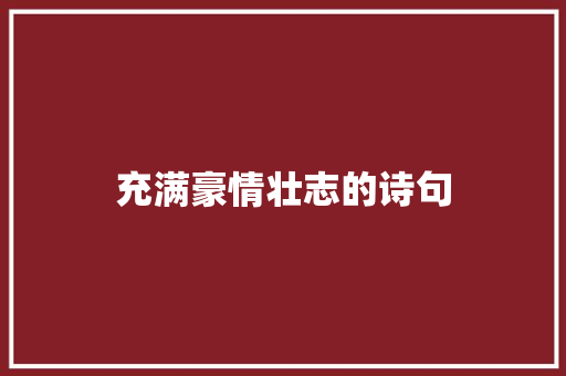 充满豪情壮志的诗句
