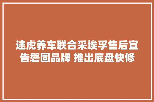 途虎养车联合采埃孚售后宣告磐固品牌 推出底盘快修做事