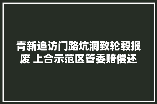 青新追访门路坑洞致轮毂报废 上合示范区管委赔偿还需咨询交通部门