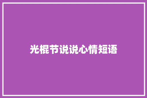 光棍节说说心情短语
