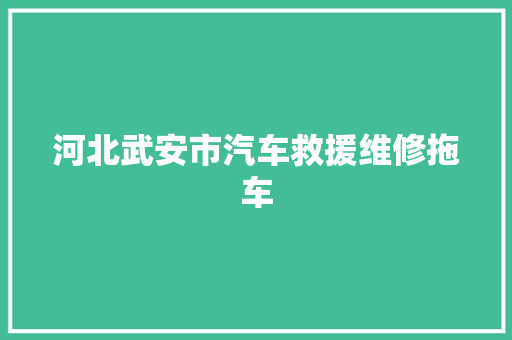 河北武安市汽车救援维修拖车 汽车知识