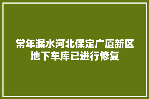 常年漏水河北保定广厦新区地下车库已进行修复