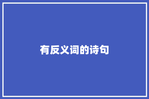 有反义词的诗句