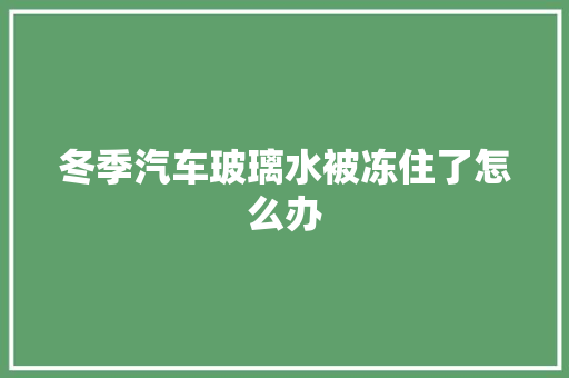 冬季汽车玻璃水被冻住了怎么办
