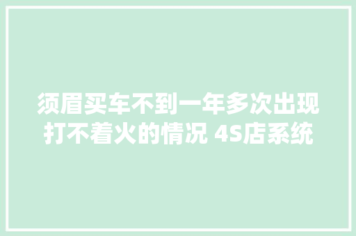 须眉买车不到一年多次出现打不着火的情况 4S店系统进级问题