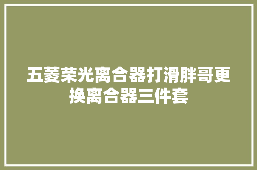 五菱荣光离合器打滑胖哥更换离合器三件套