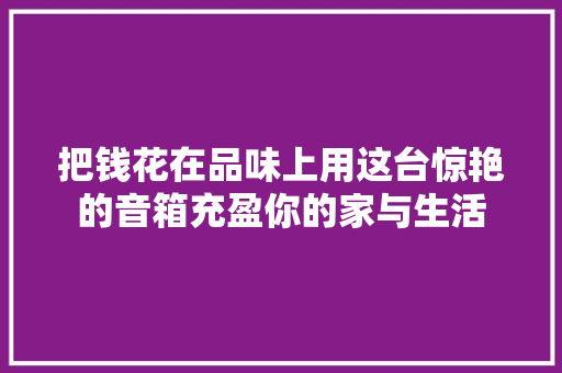 把钱花在品味上用这台惊艳的音箱充盈你的家与生活