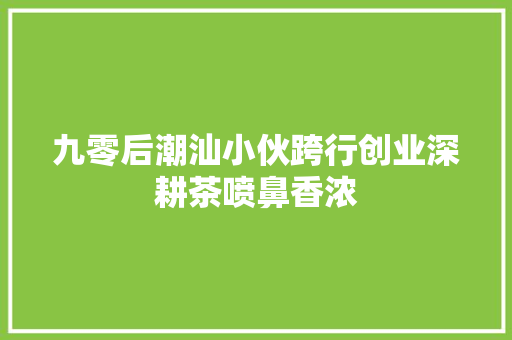 九零后潮汕小伙跨行创业深耕茶喷鼻香浓