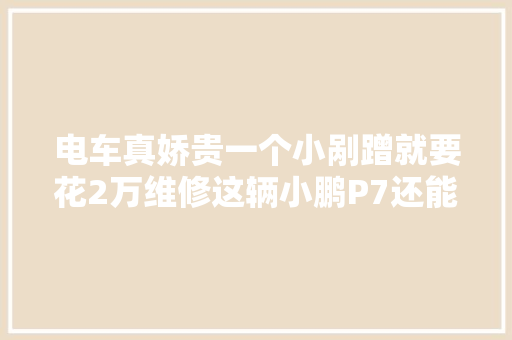 电车真娇贵一个小剐蹭就要花2万维修这辆小鹏P7还能买吗