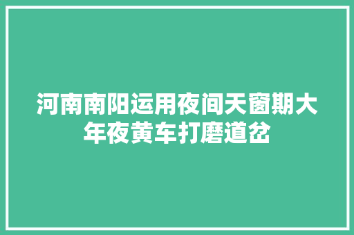 河南南阳运用夜间天窗期大年夜黄车打磨道岔