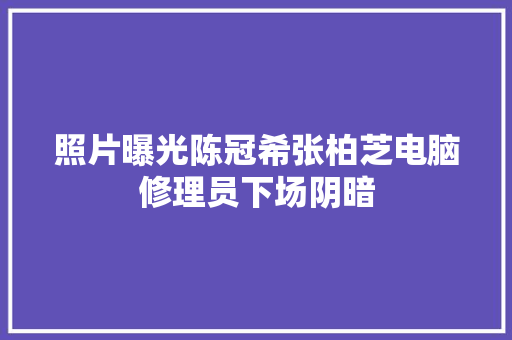 照片曝光陈冠希张柏芝电脑修理员下场阴暗