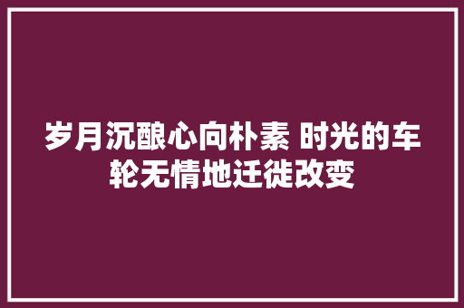岁月沉酿心向朴素 时光的车轮无情地迁徙改变