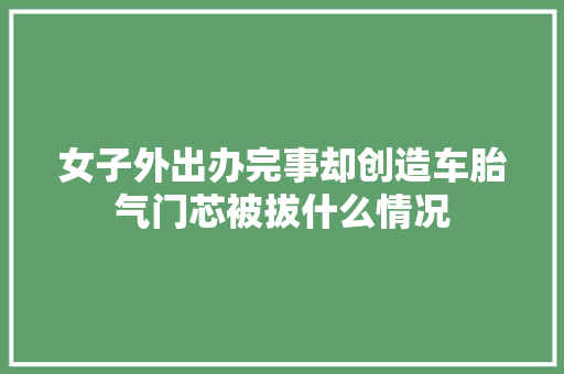 女子外出办完事却创造车胎气门芯被拔什么情况