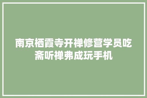 南京栖霞寺开禅修营学员吃斋听禅弗成玩手机 汽车知识