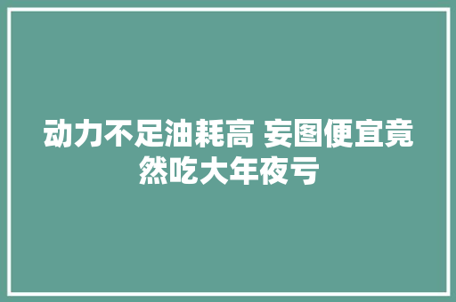 动力不足油耗高 妄图便宜竟然吃大年夜亏