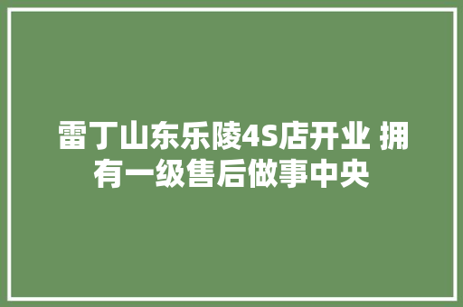 雷丁山东乐陵4S店开业 拥有一级售后做事中央