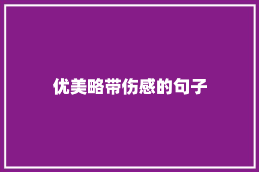 优美略带伤感的句子