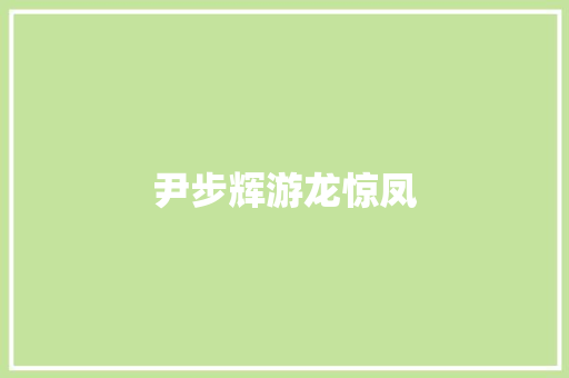 尹步辉游龙惊凤