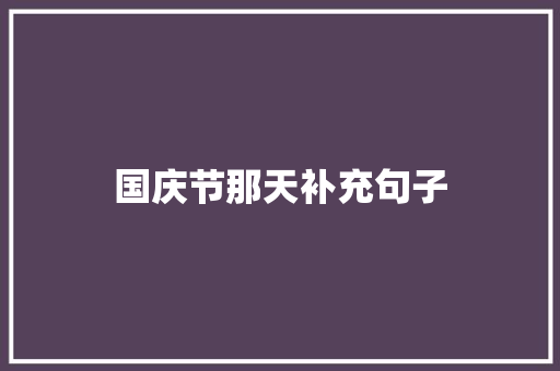 国庆节那天补充句子