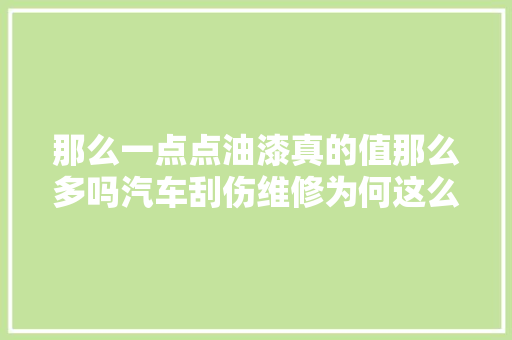 那么一点点油漆真的值那么多吗汽车刮伤维修为何这么贵