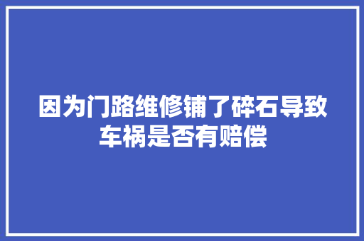 因为门路维修铺了碎石导致车祸是否有赔偿