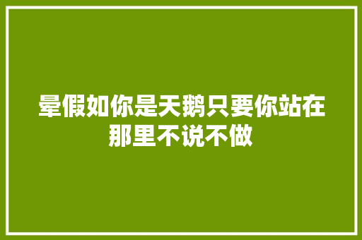 晕假如你是天鹅只要你站在那里不说不做