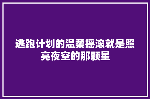 逃跑计划的温柔摇滚就是照亮夜空的那颗星