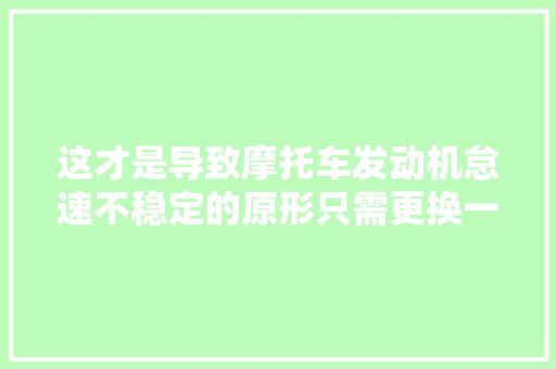 这才是导致摩托车发动机怠速不稳定的原形只需更换一根气管修好