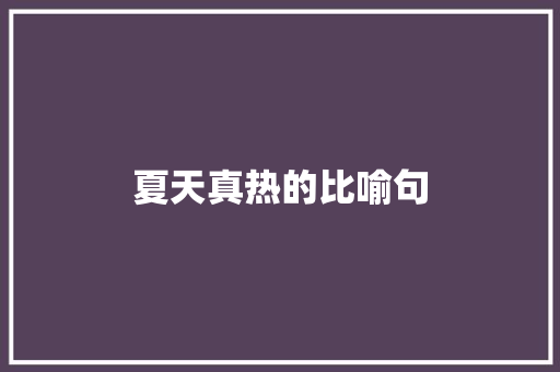 夏天真热的比喻句