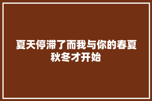 夏天停滞了而我与你的春夏秋冬才开始