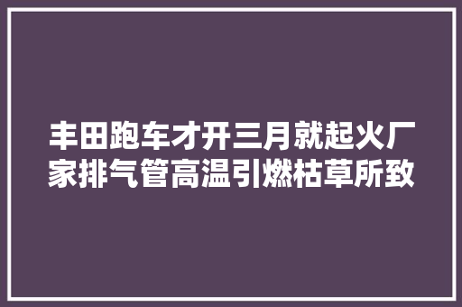 丰田跑车才开三月就起火厂家排气管高温引燃枯草所致