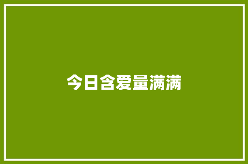 今日含爱量满满