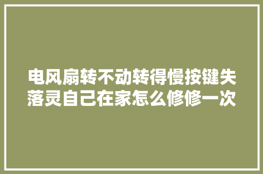 电风扇转不动转得慢按键失落灵自己在家怎么修修一次全会了