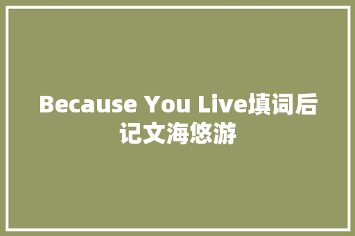 Because You Live填词后记文海悠游