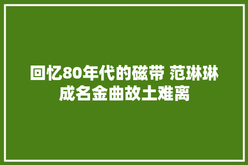 回忆80年代的磁带 范琳琳成名金曲故土难离 休闲娱乐