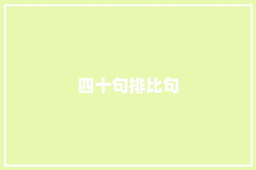 四十句排比句