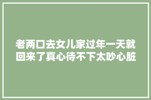 老两口去女儿家过年一天就回来了真心待不下太吵心脏受不了