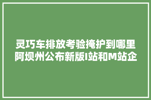 灵巧车排放考验掩护到哪里阿坝州公布新版I站和M站企业名录