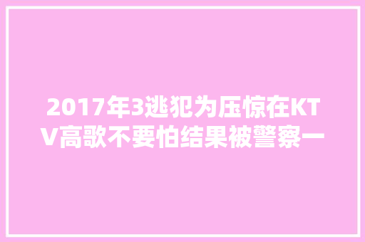 2017年3逃犯为压惊在KTV高歌不要怕结果被警察一锅端