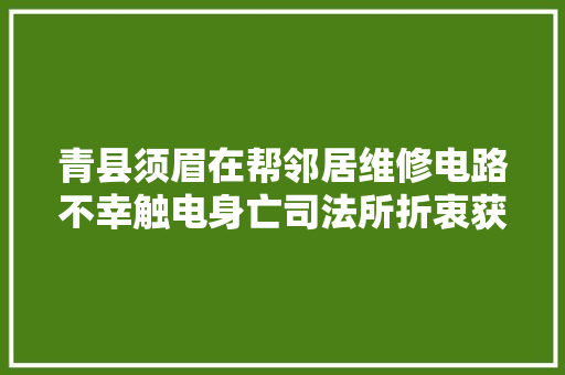 青县须眉在帮邻居维修电路不幸触电身亡司法所折衷获赔30万元