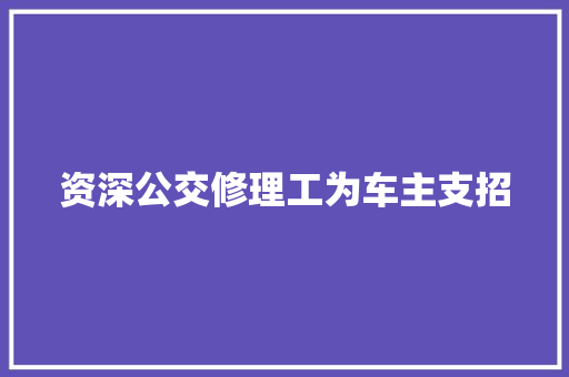 资深公交修理工为车主支招