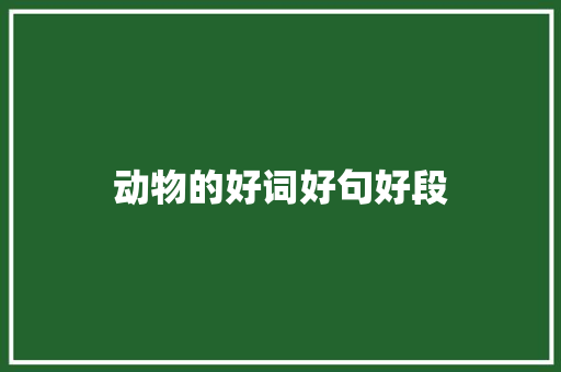 动物的好词好句好段