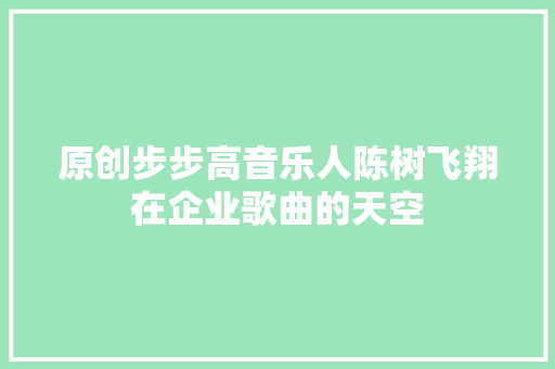 原创步步高音乐人陈树飞翔在企业歌曲的天空