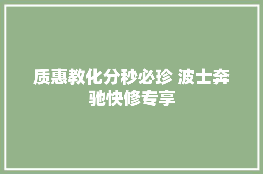 质惠教化分秒必珍 波士奔驰快修专享