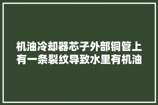机油冷却器芯子外部铜管上有一条裂纹导致水里有机油的故障案例