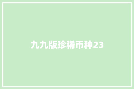 九九版珍稀币种23