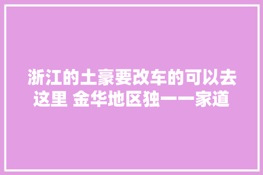 浙江的土豪要改车的可以去这里 金华地区独一一家道声连锁店