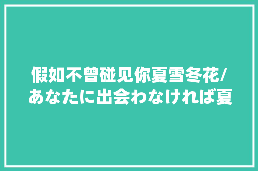 假如不曾碰见你夏雪冬花/あなたに出会わなければ夏雪冬花