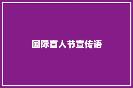 国际盲人节宣传语